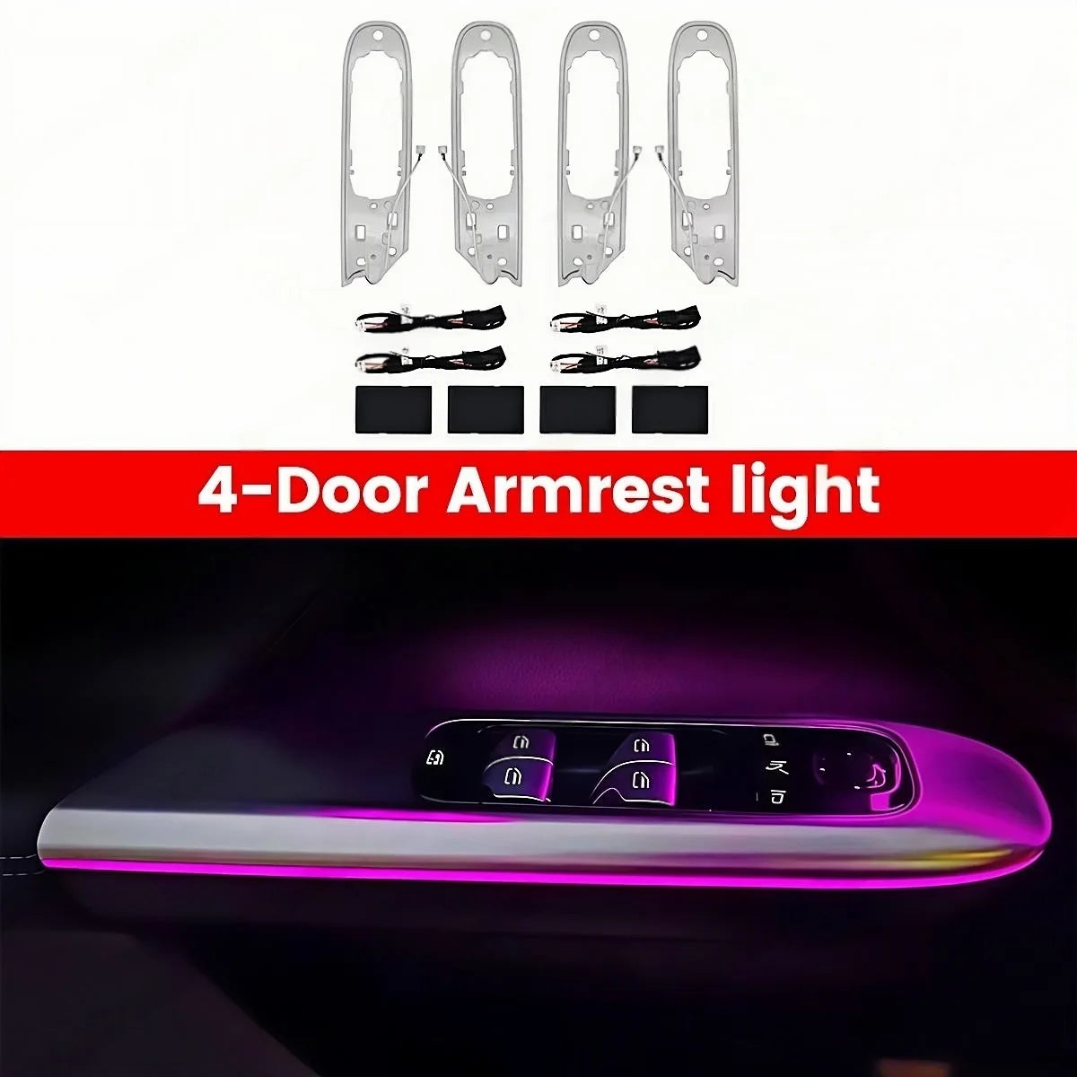Car 64 Color Ambient light for Mercedes Benz W206 X254 GLC C-class LED Air Vents Door Handles Lamp Interior 4D Rotating Tweeter