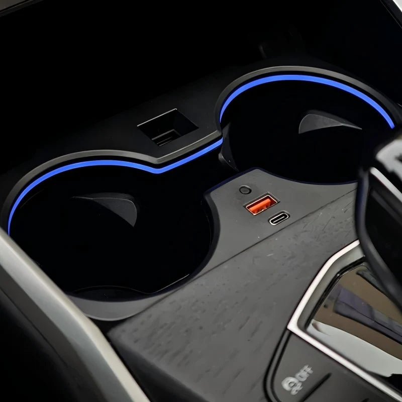 2/3/4 Series Cup Holder Lamp Ambient Light with Ultra-fast Charging For BMW G20 i3 i4 G22 Car Cup Frame 11 Colours LED
