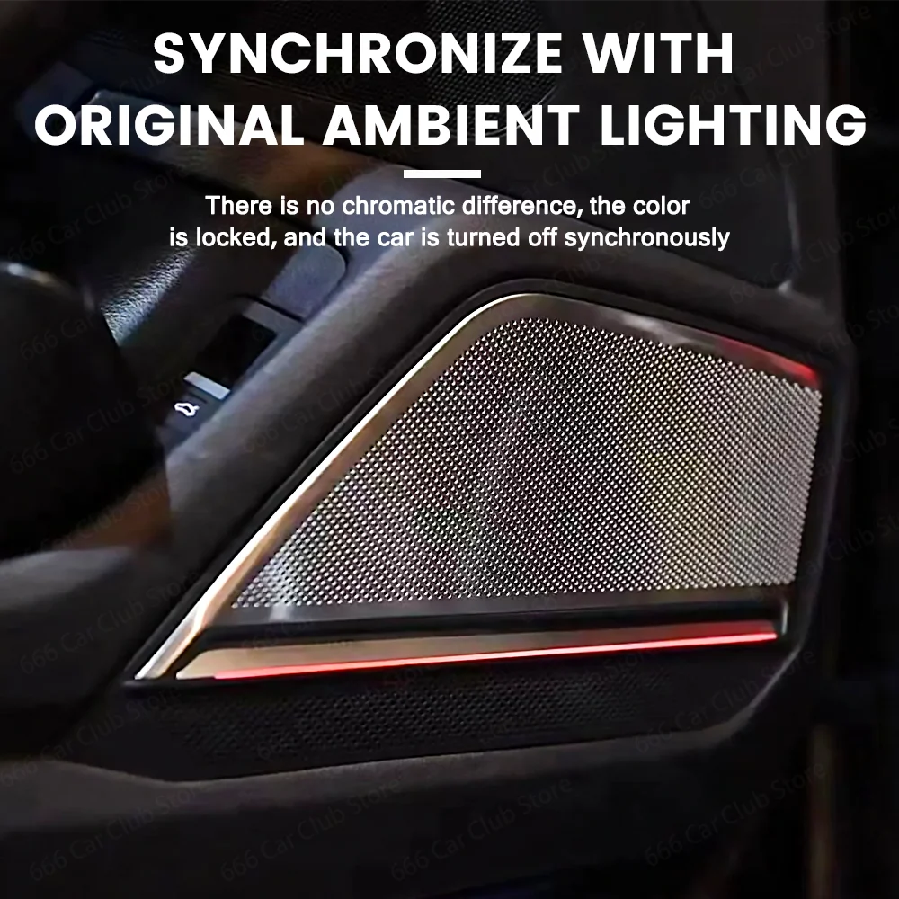 For Audi A6 A7 C8 LED Speaker Cover Door Audio Decorative Ambient Light Car Horn Trim Panel-Custom Fit for Enhanced Car Interior