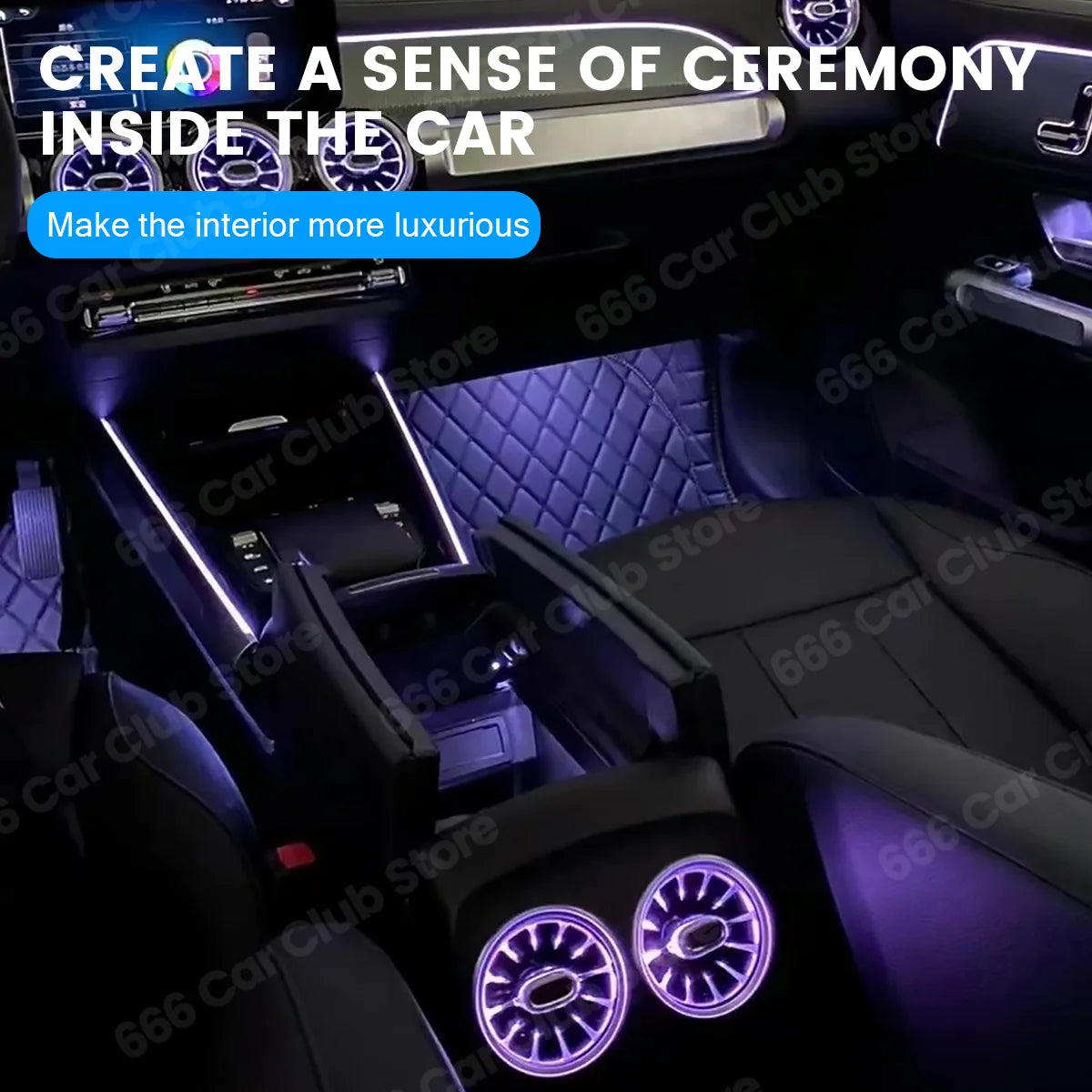 64 Colours LED Atmosphere lights For Mercedes Benz W247 GLB B Class Car RGB 4D Speaker Turbo Vent Decorative Ligh