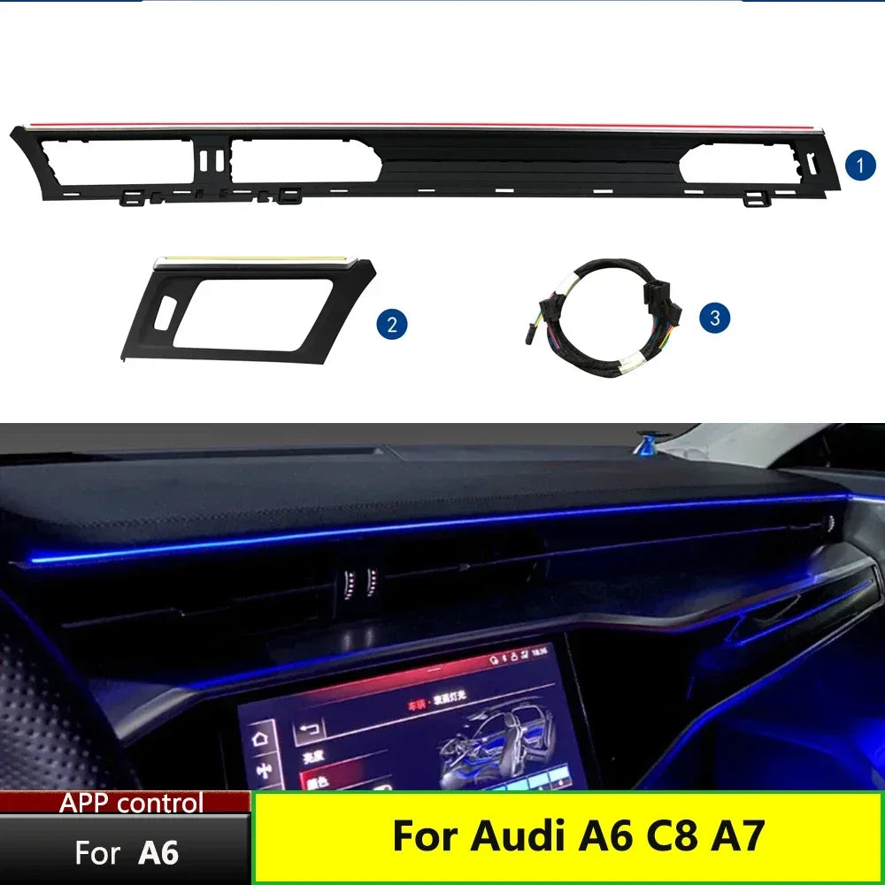 Auto AccessariesCar Styling Upgrade Front Dashboard Outlet Ambient Light Air Vent Neon Lamp For Audi A6 C8 A7