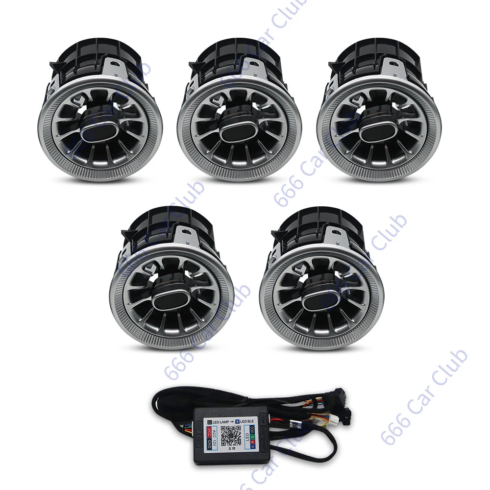 256 Colour LED Vent Decorative lamp For Ford Mustang 2015-2023 Bluetooth APP Control Car Air Turbine Outlet Nozzle Ambient light