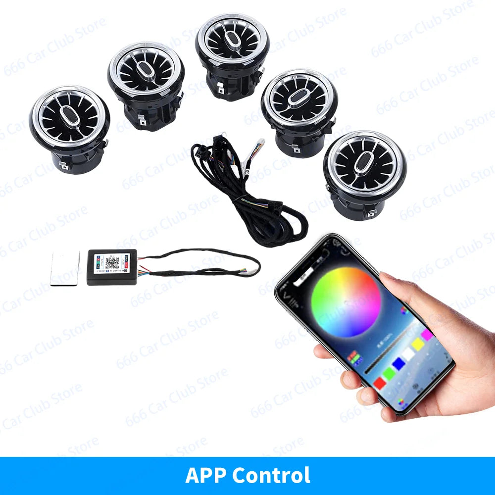 12 Colours LED Ambient Lights For Mercedes-Benz W117 W176 W156 A/CLA/GLA  A45 CLA45 LED Car LED Turbo Style Vent Decoration Lamp