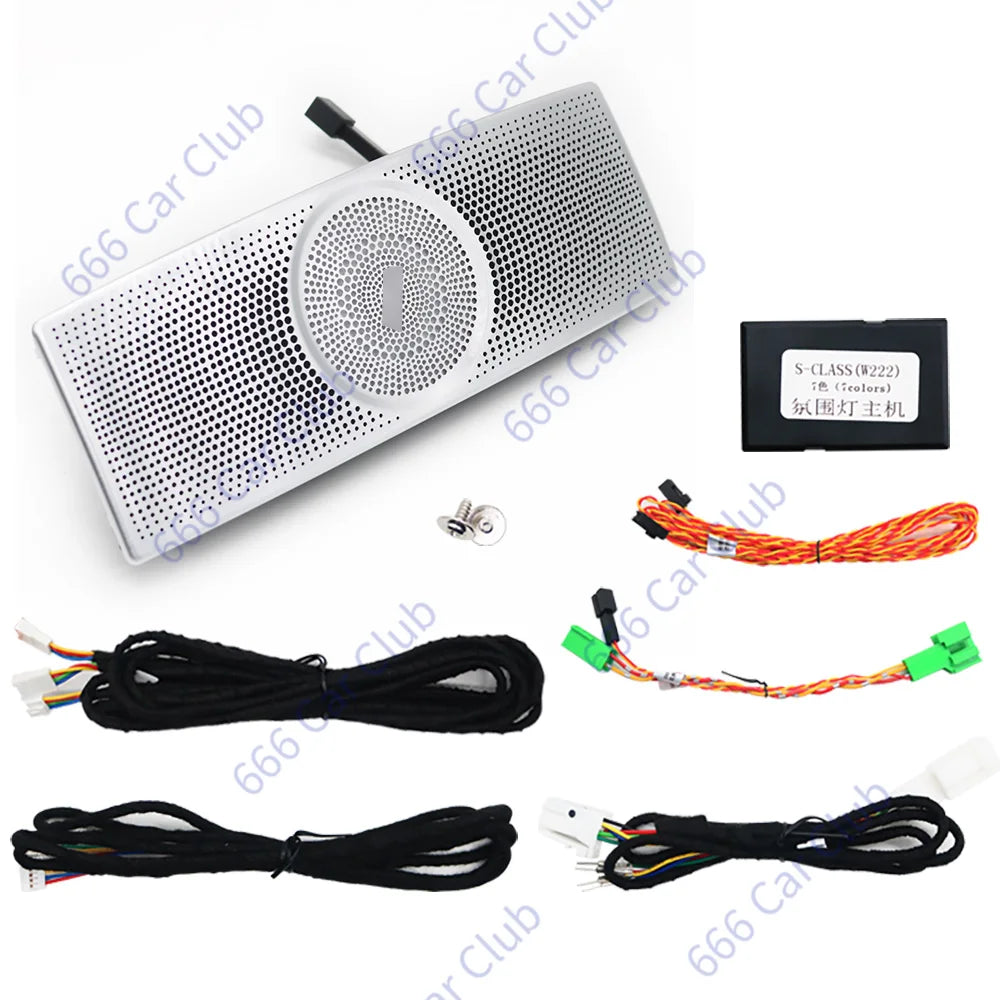 64 Colour Car Roof Ceiling LED Speaker For Mercedes Benz W222 W213 W205 W167 X253 C/E/S Glasses Case Rotating Tweeter Sound Horn
