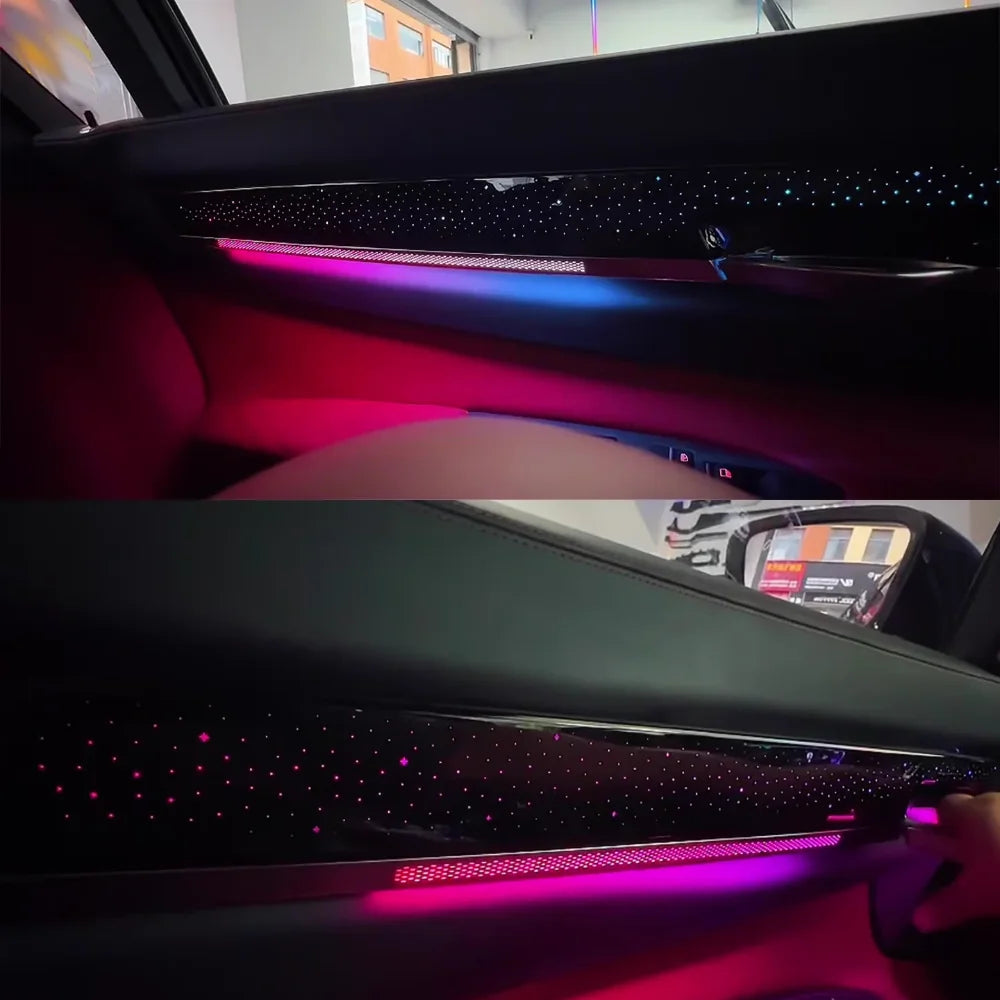 64 Color Car Interior Ambient Lighting App Control for BMW 2009-2015 7 Series F02 Symphonic Atmosphere Lights for Upgrade