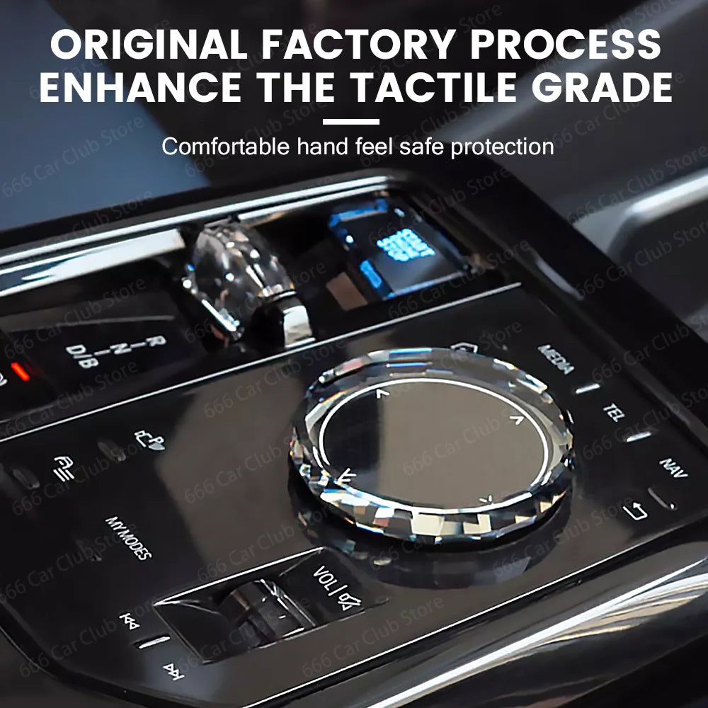 Artificial Crystal Glass Paddle Button Knob 4-piece Set For BMW 2024+ G60 G61 G70 New 5/7 Series M5 G90 iX i20 Multimedia Button