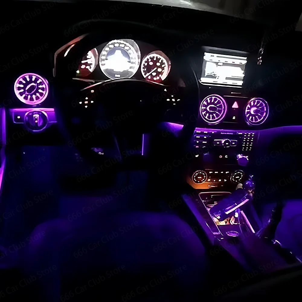 Mercedes Benz Car Ambient Light Vents 64 Colors GLK MB X204 2008-2015 Interior Lighting for Vehicle Vents