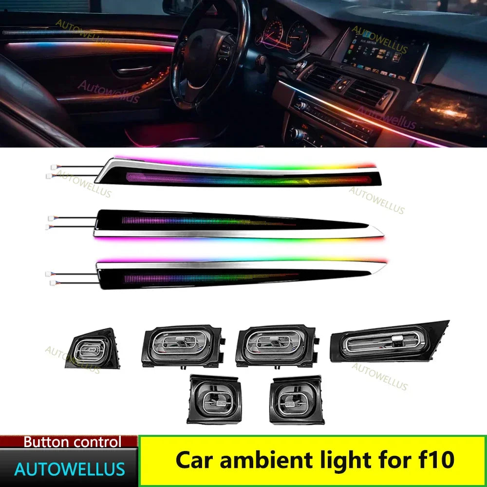 Auto Accessaries64-Color Dynamic Car Interior Ambient Light Kit For BMW F10 - Door Panel & Environment Lighting System With Turb