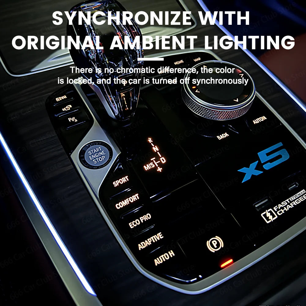 11 Color Center console luminous Expansion Dock For 3/4Series G01 G02 G05 G20 G22 G26 G28 X3 X4 X5 Car Ambient Light