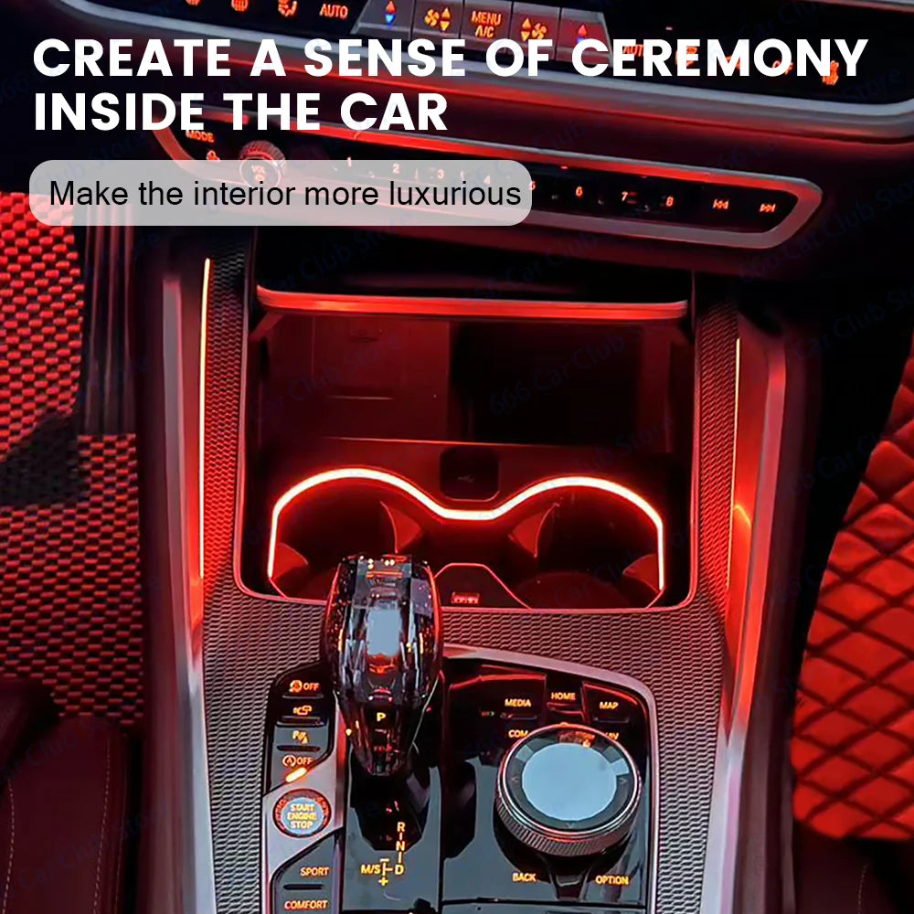 11 Colour LED Car Interior Cup Holder lamp For BMW New X5X6X7 G05 G06 G07 Decoration Ambient Light Modified accessories ﻿