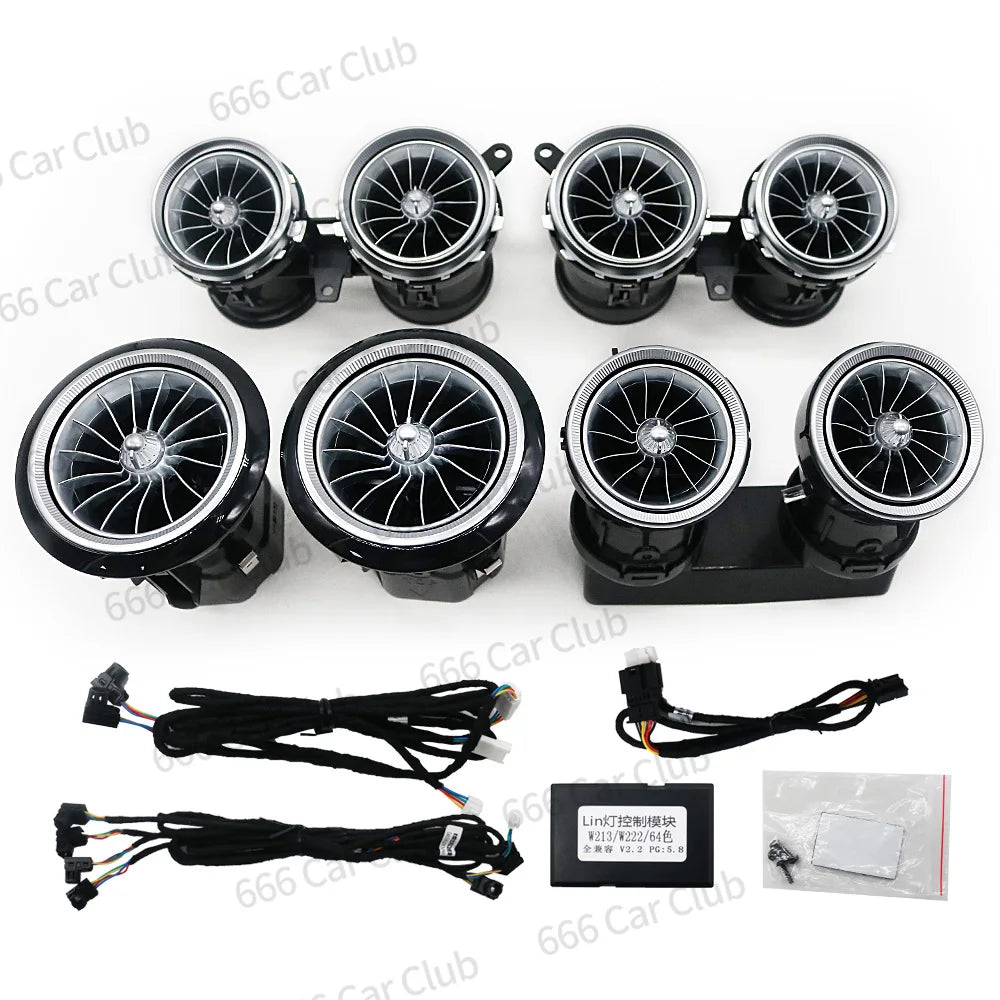64 Colours LED Air Vents 3D/4D Speaker For Mercedes Benz W213 E-Class E-Coupe E43 E53 E250 Interior Ambient Ligh Decorative Lamp