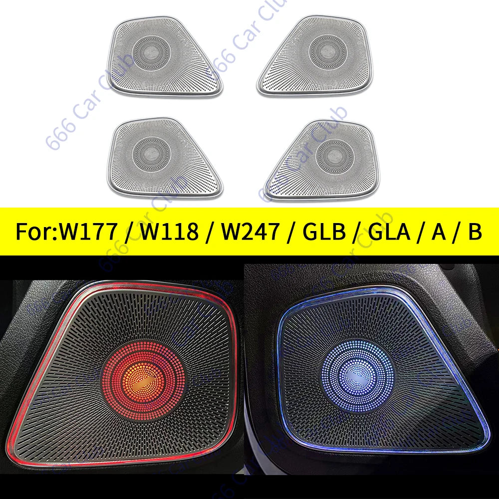 64 Colours LED Speaker Cover For Mercedes Benz W177 W118 W247 GLB GLA CLA A B Class Car Door Audio Decorative Lamp Ambient Light
