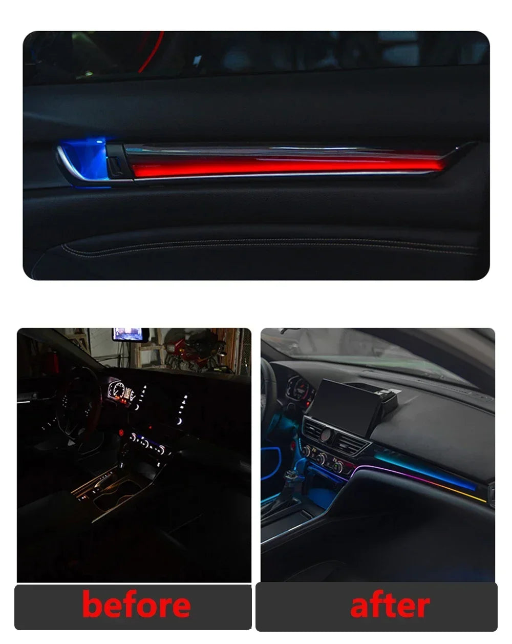 64 Colors Full Light Ambient Lighting Kit Light For Honda Accord 2018 2019 2020 2022