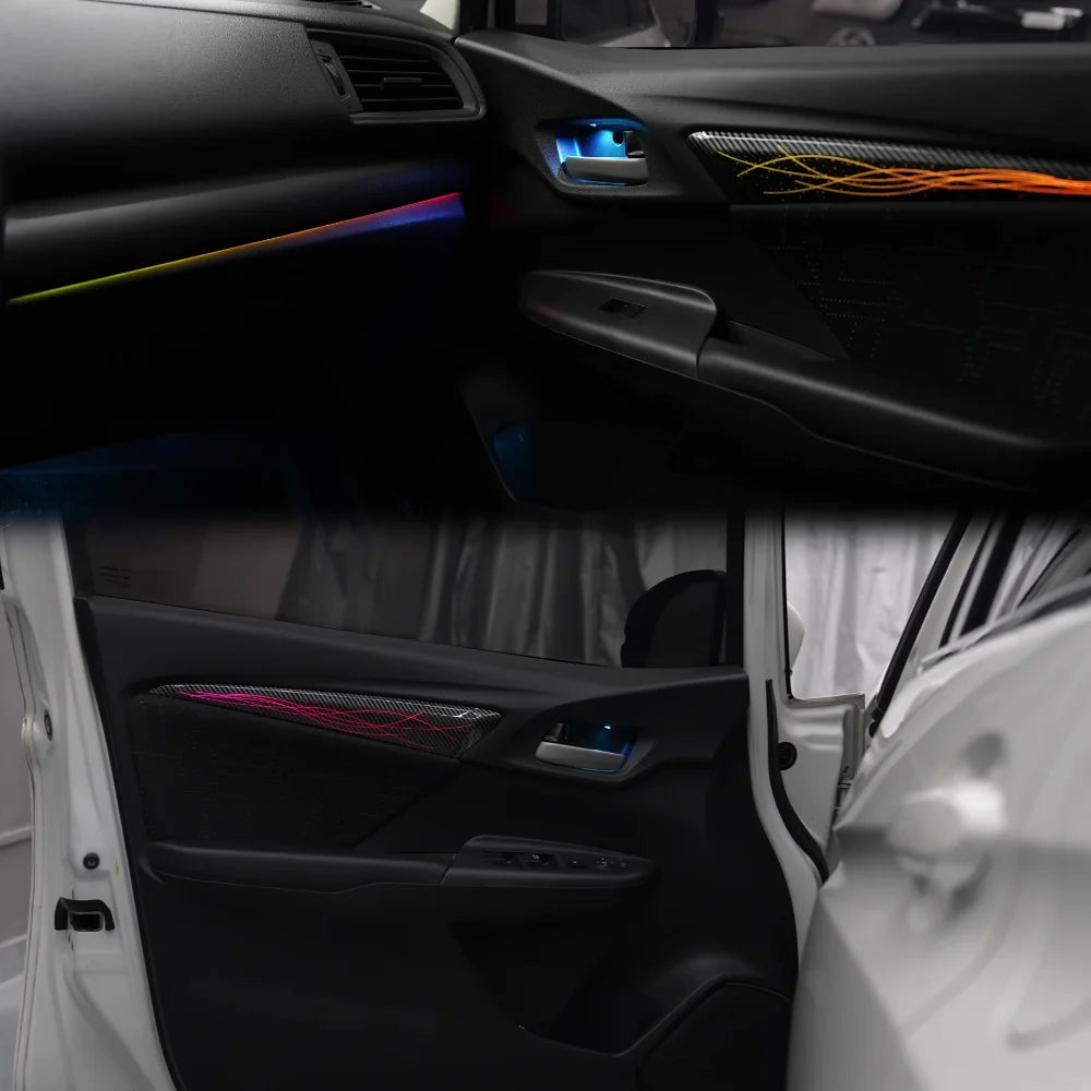Automotive Inter LED Ambient Light For Honda Fit 2014-2020 64 color dynamic Atmosphere door Panel Lights Button APP control