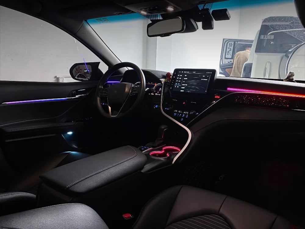 LED Car Inner Ambient light For Toyota Camry 2018-2023  Dynamic Ambient Lamp Original Car 1:1 Mold Kit Button APP Control