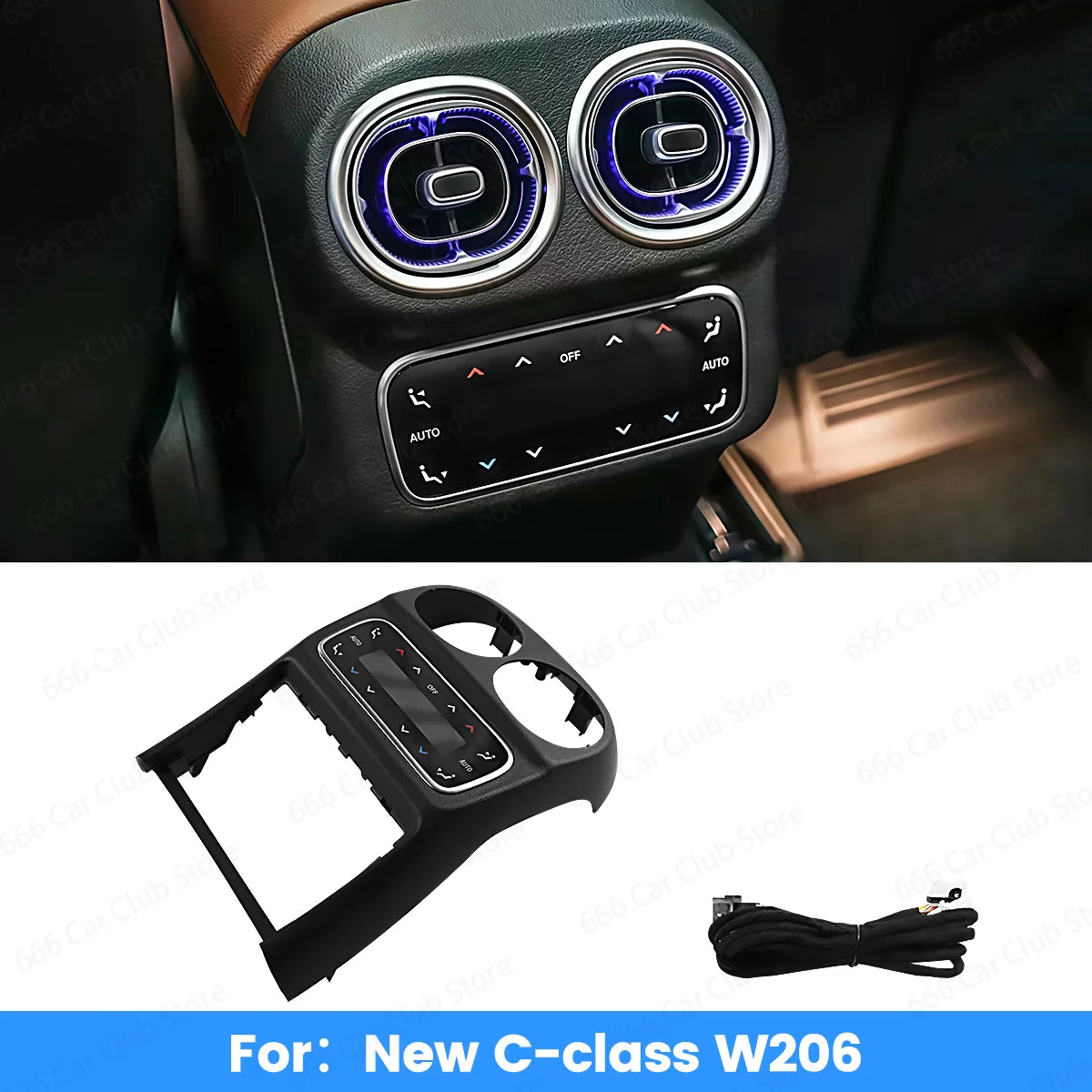 Rear Air Conditioning Panel AC Screen Upgrade For Mercedes Benz Benz W206 C-class Series Car Rear AC button LCD Control Panel