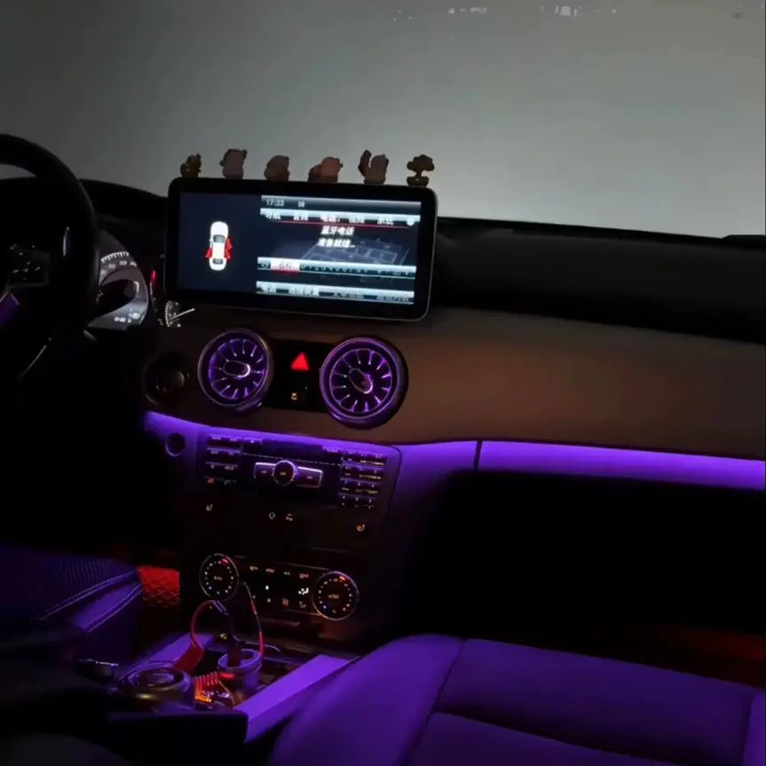 64 Colors Car Ambient light Vents For Mercedes Benz GLK MB X204 2008-2015 Turbine Outlet Dashboard Interior Neon Light Kit