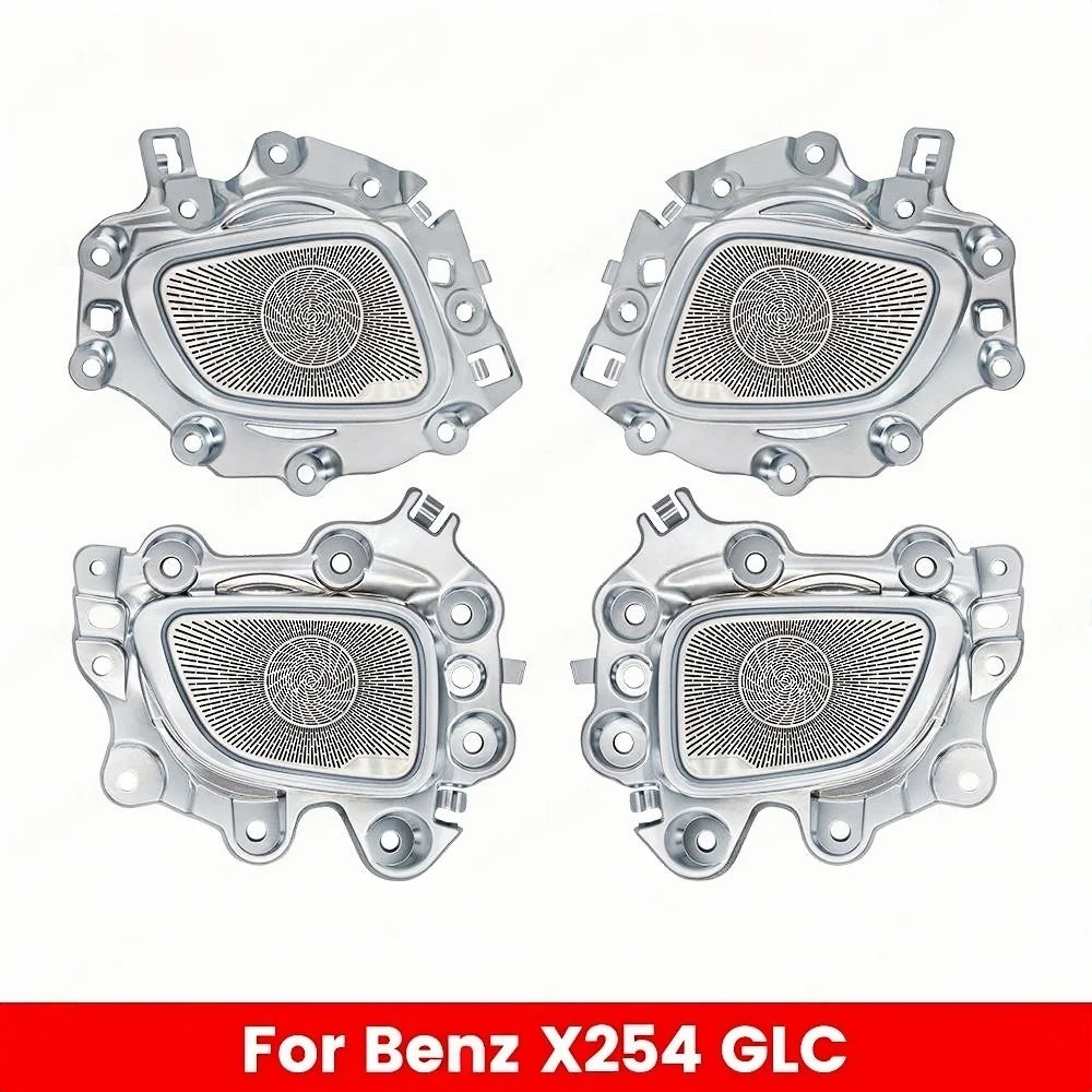 64 Colors LED Metal Speaker Cover Speaker Horn Refit Auto Parts Decorative Lamp for Mercedes Benz C-class GLC W206/X254 Car