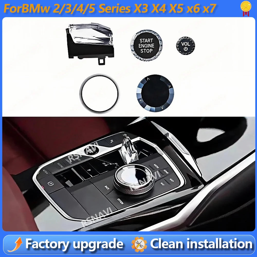 RHD Crystal Gear Paddle Shifter Lever Knob For BMW 2 3 4 Series G20 G21 G22 G26 G28 X5 X6 X7 Engine Start Button Kit 4pcs