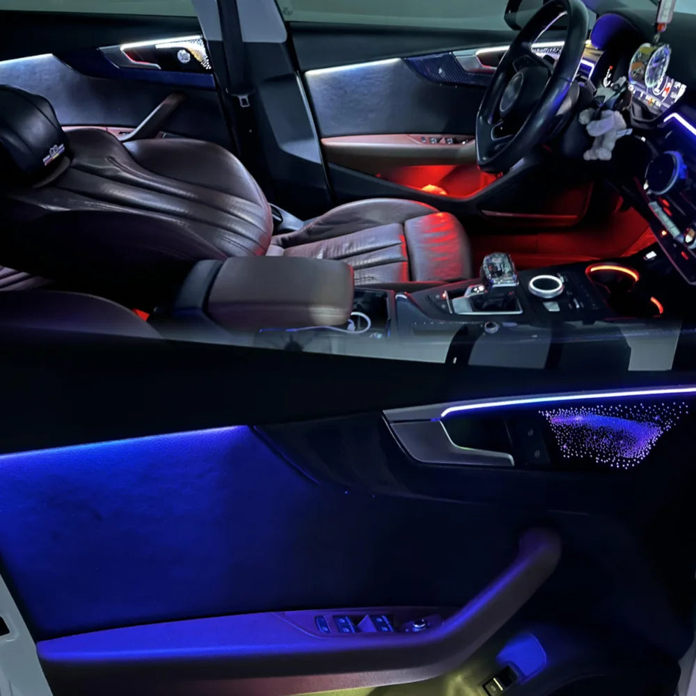 64 Color Galaxy Style Car Ambient Lighting For Audi A5 2019-2024 Auto Interior LED Lights For Decoration Upgrade Component