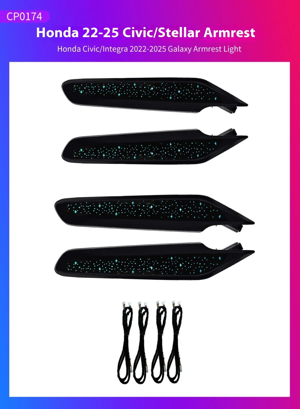 Carbon Fiber look Ambient light for Honda Civic 11TH 2022-2025 OEM Dynamic Ambient Lamp Original Car 1:1 Mold Kit APP Control