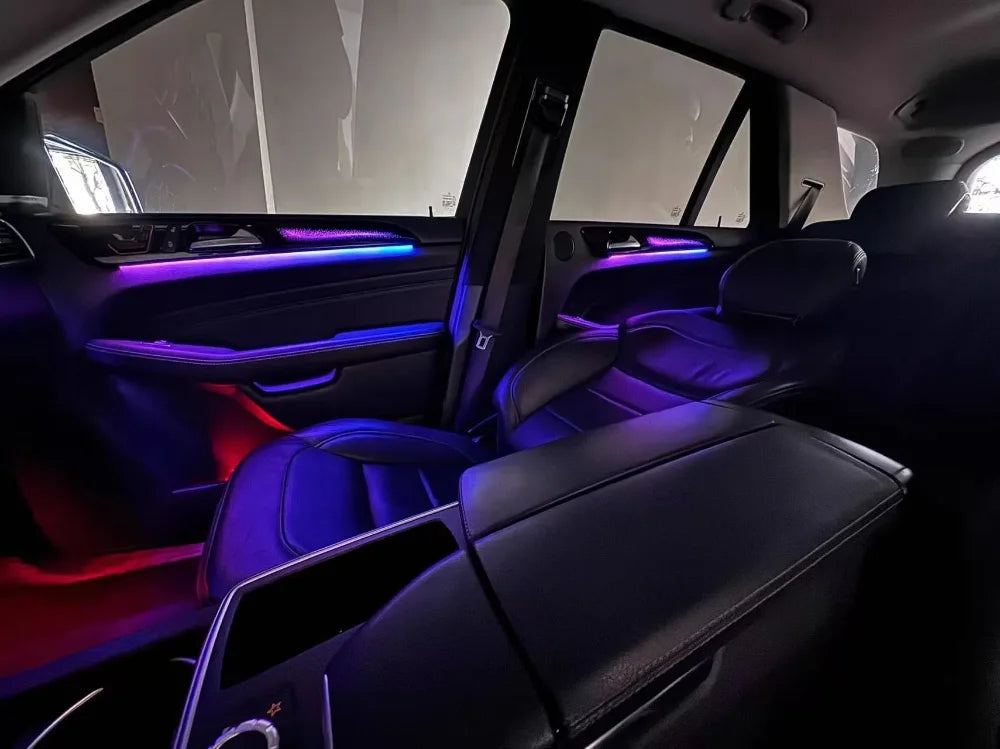 RHD Car Interior LED Lighting For Mercedes-Benz X166 RHD ML/GL/GLE/GLS 2012-2019 Models 64-color Symphony Ambient Lighting Kit