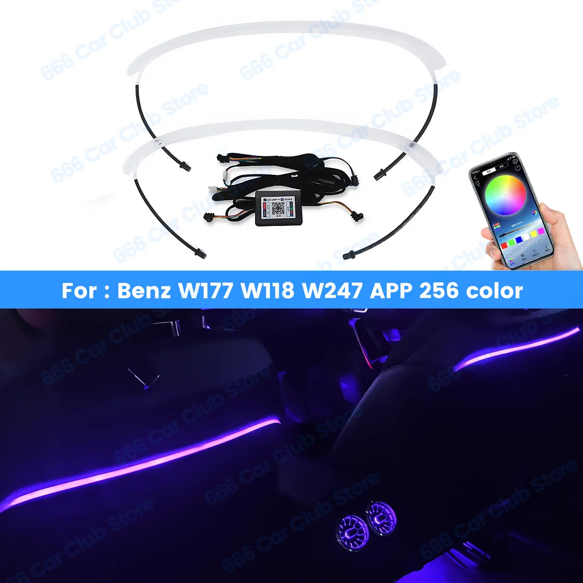 256 farben LED Sitz Zurück Lampe Rückenlehne Dekorative lichter Für Mercedes Benz W177 W118 W247 B CLA GLB GLA  APP Control