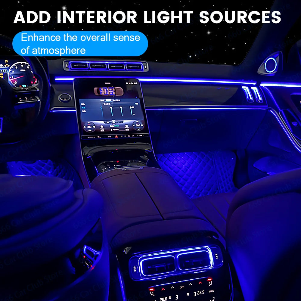 64 Color LED Vent Decorative Light For Benz S-Class W223 S450 S500 S480 Car Automotive interior ambient light modification parts