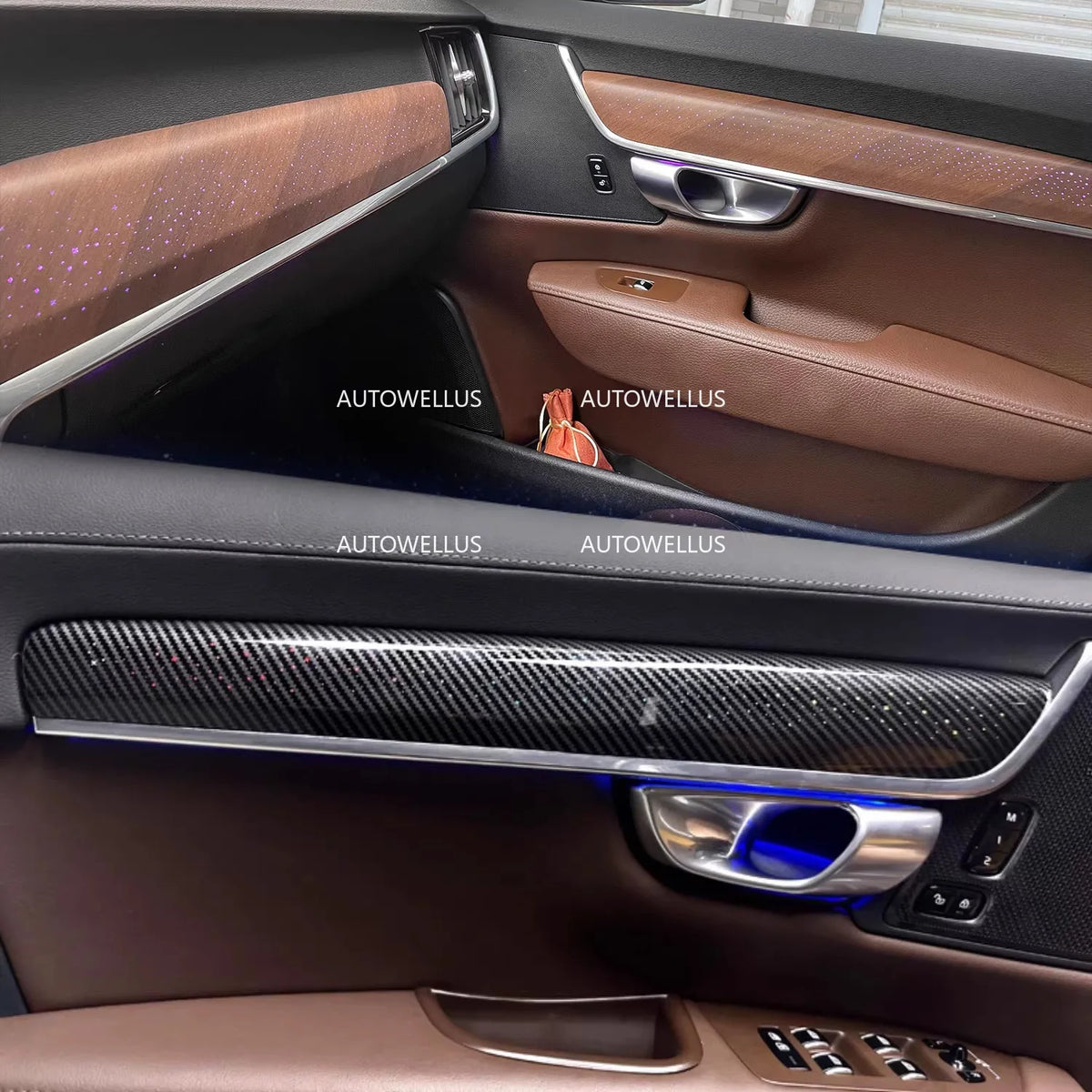 Car LED Interior Light Kit for Volvo S90 2017-2025 Models 64-color Symphony Starry Sky Ambient Light Decorative Accessories