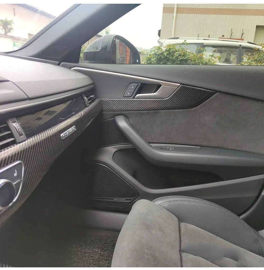 Auto AccessariesCarbon Fiber Sport Style Interior 7-piece Set For Audi B9 PA A4 A5 S4 S5 2017-2022 Interior Decorative Panel Str