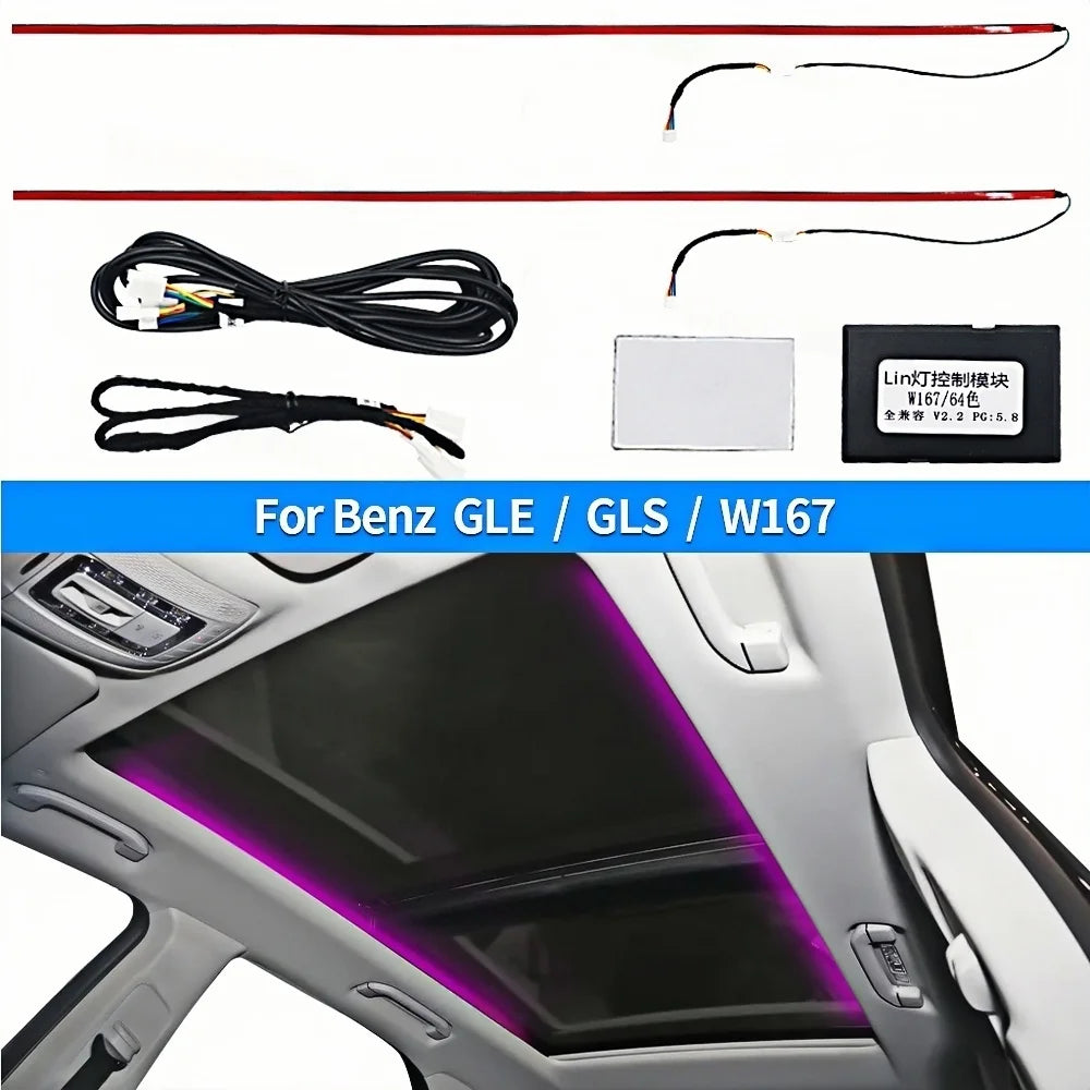 64 Colours Seat back light For Mercedes Benz 2020 GLE350 W167 GLS450 AMG GLE53 Interior Decorate Ambient Light Modification Kit
