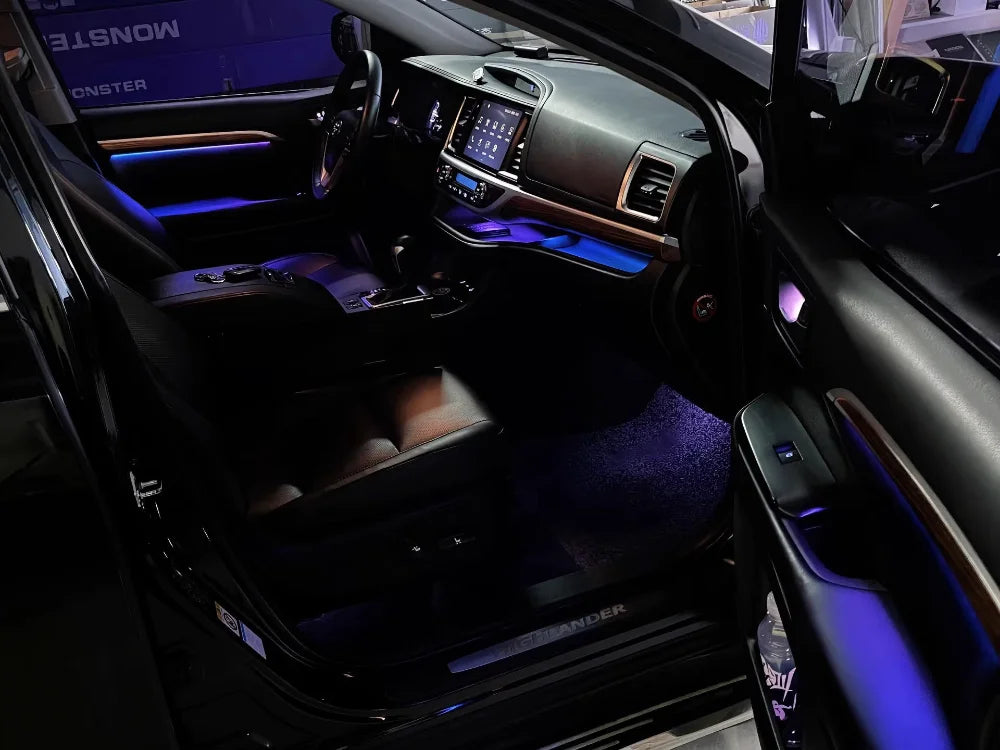 Upgrade 64-color Car Interior Ambient Lighting Kit for Toyota Highlander 2015-2021 Symphony Auto LED Lignts Trim Accessories