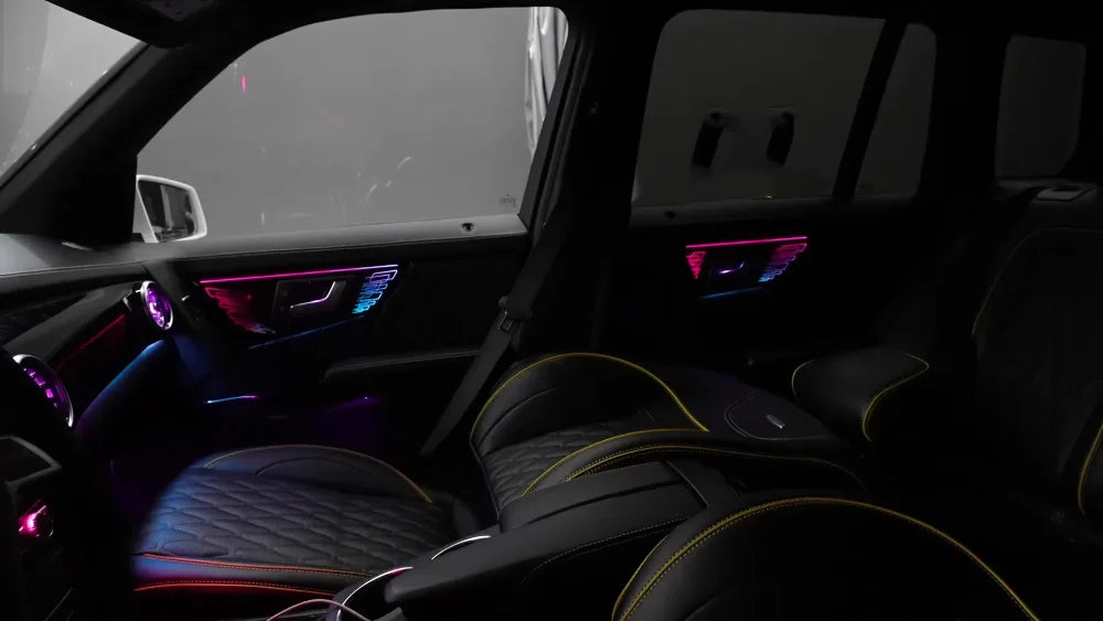 Hot Car LED Ambient Lighting For Mercedes-Benz GLK X204 2008-2015 64-color The Interior Of The Music Air Vents Kit