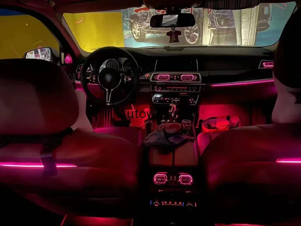 Auto Accessaries64-Color Dynamic Car Interior Ambient Light Kit For BMW F10 - Door Panel & Environment Lighting System With Turb