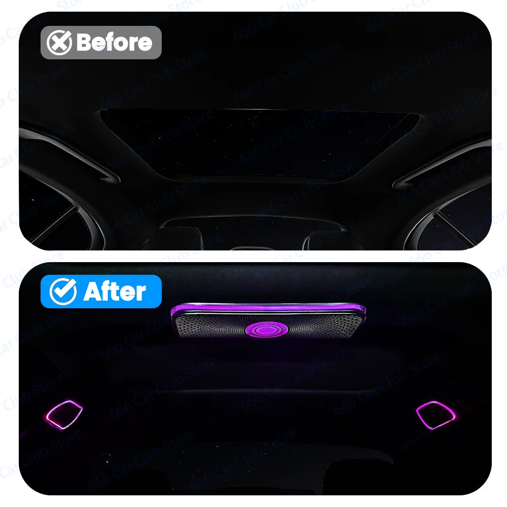Original 64 Colours Car Roof Surround Speaker For Mercedes-Benz C-Class W206 X254 GLC Car LED Speaker Cover 3 Piece Set Part