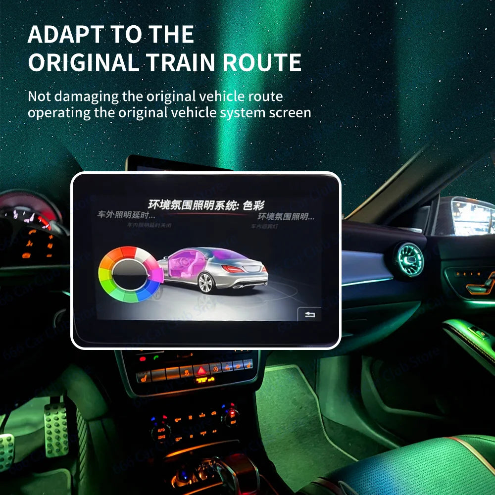 12 Colours LED Ambient Lights For Mercedes-Benz W117 W176 W156 A/CLA/GLA  A45 CLA45 LED Car LED Turbo Style Vent Decoration Lamp