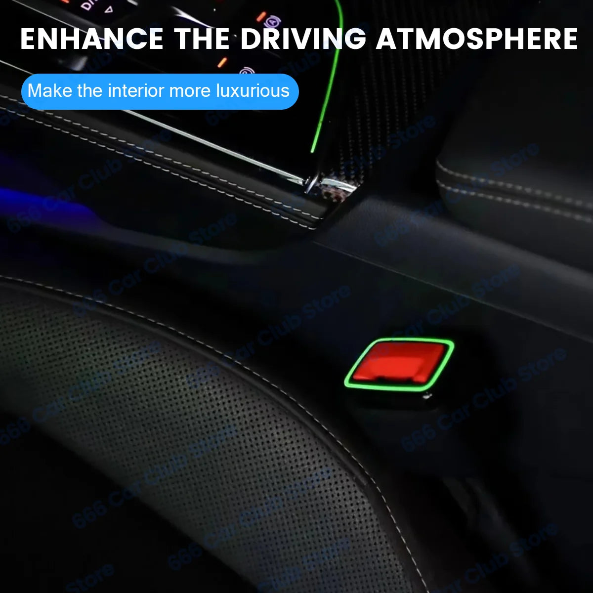 30 Colors LED Safety Buckle Seat Belt Ambient Light For Audi A4 A5 RS4 RS5 B9 A6 A7 C8 Q5 2020-2024 Decorative lights