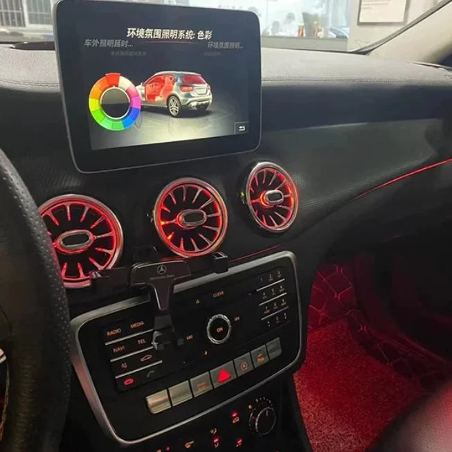 12/256 Colors Ambient Lights Led For Mercedes-Benz W176 X156 W117 W246 GLA CLA A Class Air Vents Turbine Nozzle Lamp Accessory