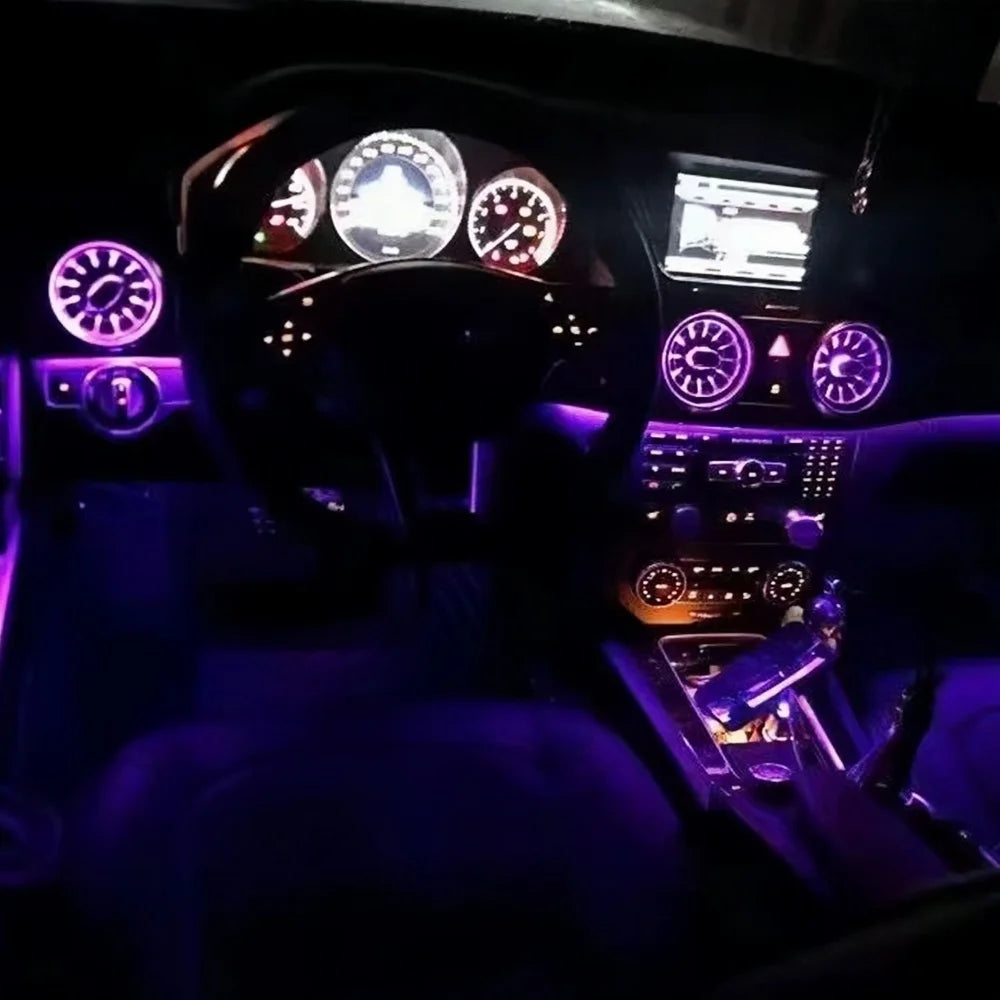 64 Colors Car Ambient light Vents For Mercedes Benz GLK MB X204 2008-2015 Turbine Outlet Dashboard Interior Neon Light Kit