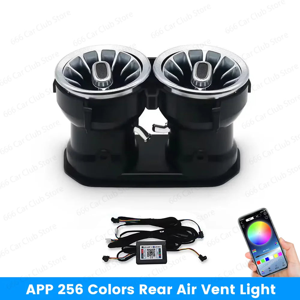 256 Colour LED Vents For Mercedes Benz C Class W205 W447 W213 W156 W117 W176 Bluetooth APP Control Car Nozzle Turbine Air Outlet