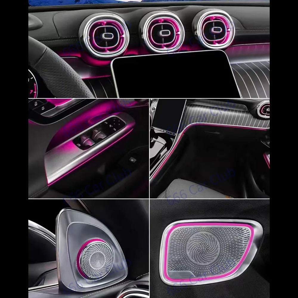 64 Environment Colors for Mercedes Benz GLC X254 Class 4D Speaker Turbine Air Outlet Console Center Light Speak Cover Decorative