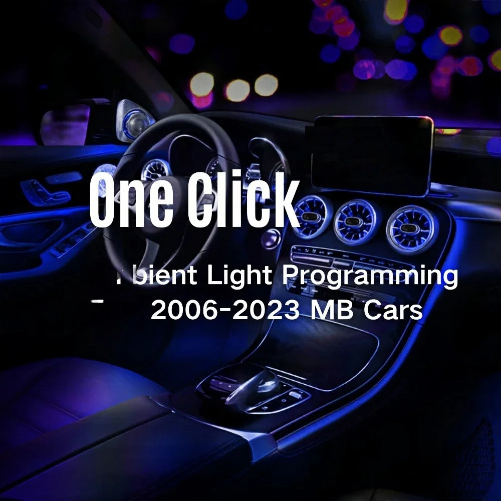 OBD For Mercedes-Benz A/B/C/GLC/CLA/GLA/ W176 W177 W246 W205 X253 W156 W117 X156 Ambient Light Function Menu Activation
