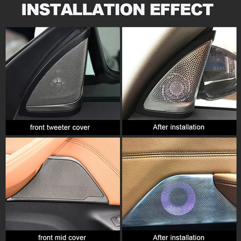 Car LED For BMW 6GT G32 Speaker Front Rear Door Glow Tweeter Luminous Night Lighting Trim Subwoofer Audio Speakers Horn Cover