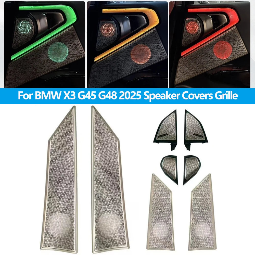 NEW For BMW X3 G45 G48 2025 Speaker Covers Grille Decorative Atmosphere Lamp Car Luminous Tweeter Treble Speaker Panel Refit