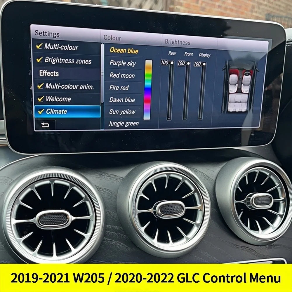 OBD For Mercedes-Benz A/B/C/GLC/CLA/GLA/ W176 W177 W246 W205 X253 W156 W117 X156 Ambient Light Function Menu Activation