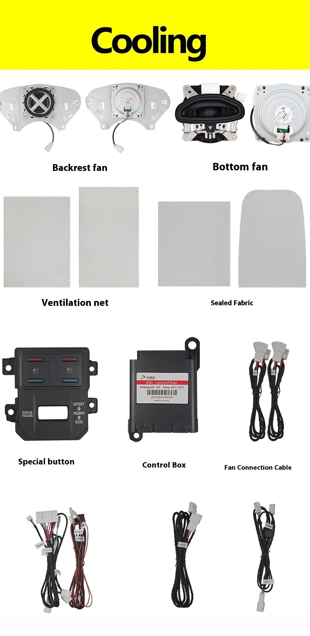 Car Seat ventilation Cooling Blower For Toyota Highlander 2022-2024 Seat cooling heating Intelligent Backrest fan button control