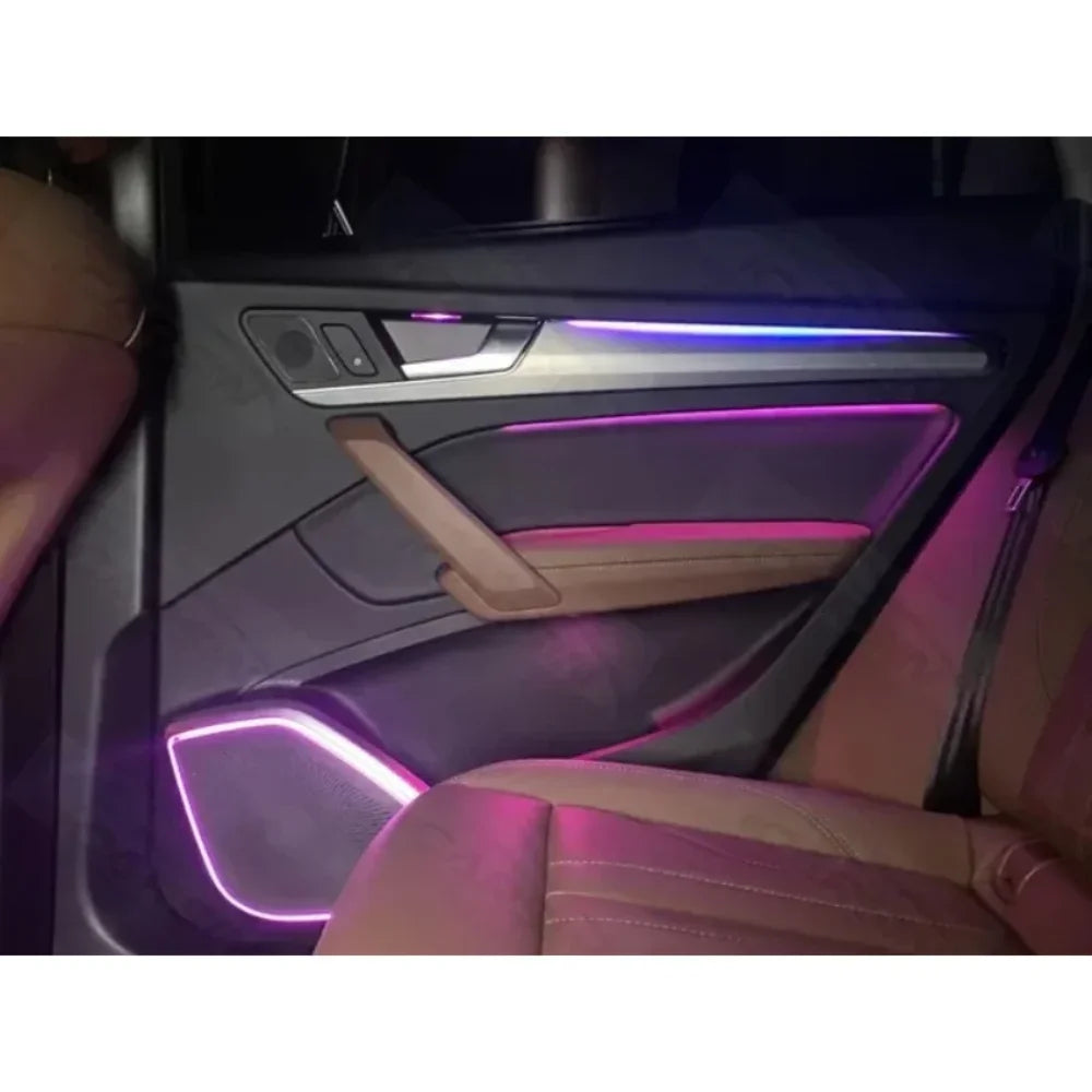 Auto Interior 1:1 Door Mold Panel LED Ambient Lighting With Footlight,Storage Box Lamp Star Atmosphere For Audi Q5 2018-2025