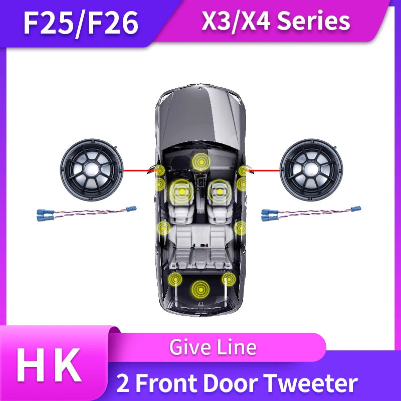 Car For BMW F25 F26 X3 X4 Series Front Door Tweeter Midrange Bass Speaker Loudspeaker Modification  Decoration Original Upgrade