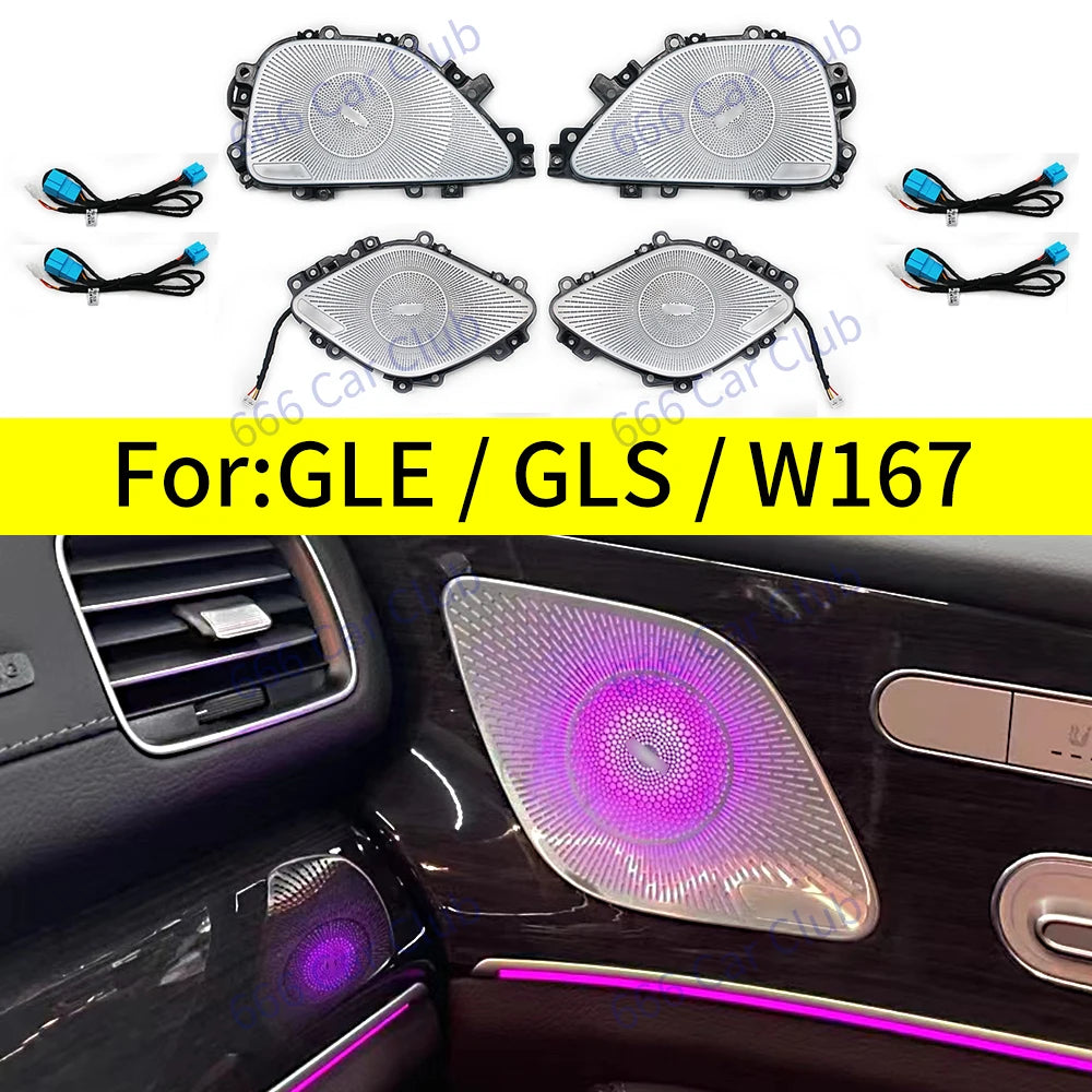 64 Colours LED Midrange Speaker Cover For Mercedes Benz GLE GLS W167 GLS63 GLE53 Coupe Car Door Horn Decorative Ambient Light