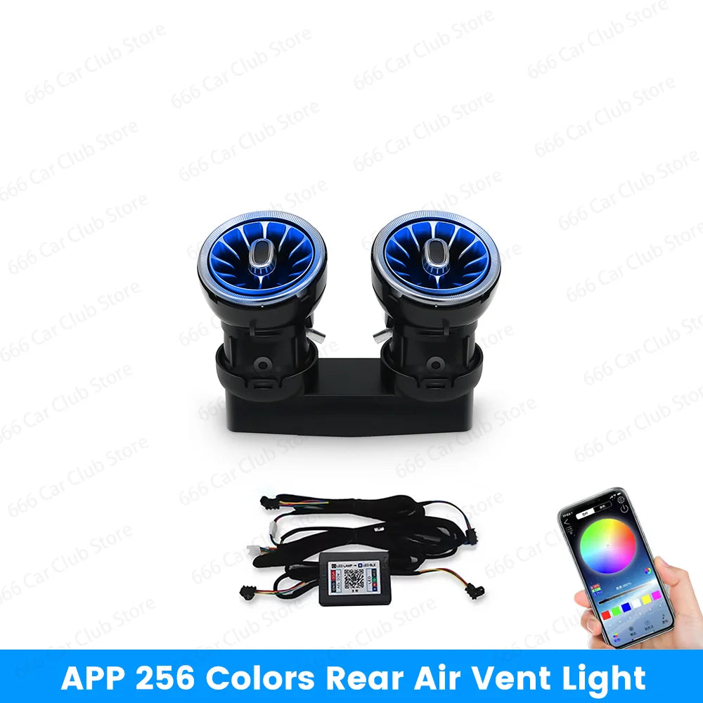 256 Colour LED Vents For Mercedes Benz C Class W205 W447 W213 W156 W117 W176 Bluetooth APP Control Car Nozzle Turbine Air Outlet